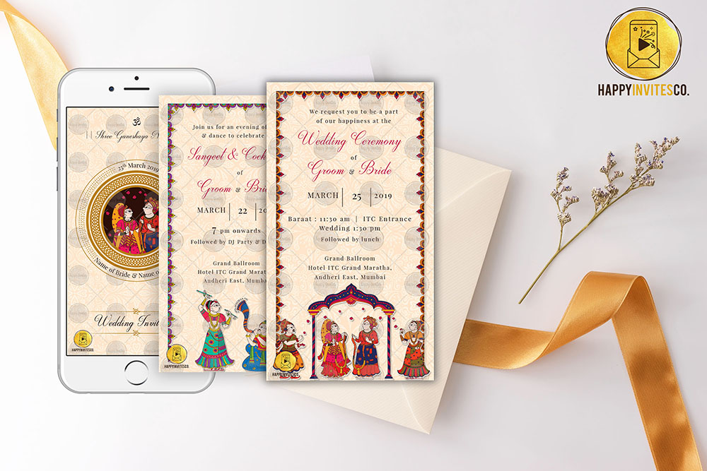 INDIAN WEDDING INVITATION - Invitation Video Animated E Card Online Maker  Templates - Happy Invites