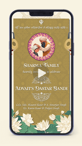 Dastar Bandi Pagadi di Rasam Turban Tying Ceremony Invitation Card Video 03