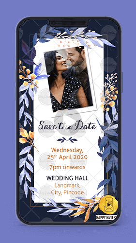 Floral Gold Save the Date Invitation Video