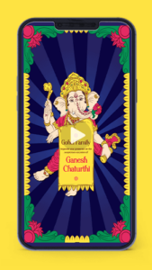 Ganpati Invitation Card for Whatsapp Ganesh Pujan Aarti Bappa Video Invite Design