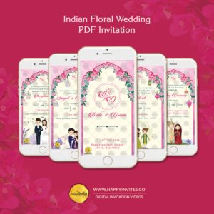 IF01 - Indian Floral Wedding PDF Invitation
