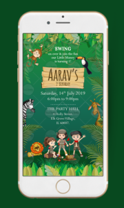 Jungle Theme Birthday Invitation