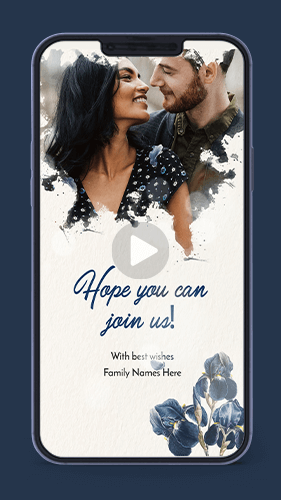 MF18 Floral Wedding Invitation Card Video Catholic Christian Digital Invite for whatsapp