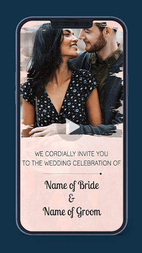 Royal Elegant Wedding Invitation Video Modern Photo Whatsapp Card