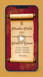 Royal Scroll Invitation Manohaar Patrika Save the Date Indian Traditional Wedding Card Video