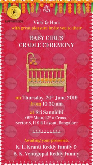 Traditional Indian Cradle Ceremony Invitation Online
