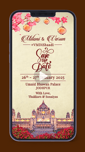 Rajasthani Wedding Save the Date Invitation
