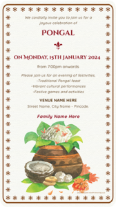 Traditional Pongal Invitation