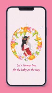 Indian Traditional Baby Shower Invitation Floral Digital Card Invite Video for Whatsapp