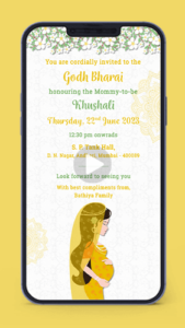 Khoro Ceremony Godh Bharai Seemantham Baby Shower Invitation Card Digital Invite for Whatsapp