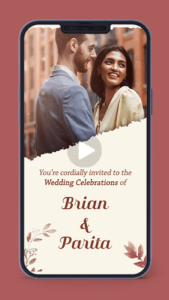 Elegant Wedding Invitation Video for Whatsapp with Photos of Wedding Couple