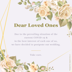 wedding postponed Floral Card