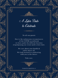 wedding postponed Royal Invitation Card