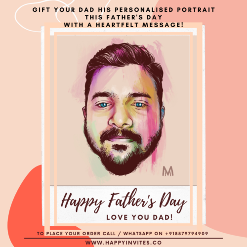 Fathers Day e Card Greeting Portrait Poster Idea Gifting