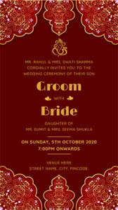 Maroon Indian Card Invitation