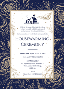 Floral Housewarming Invitation Card