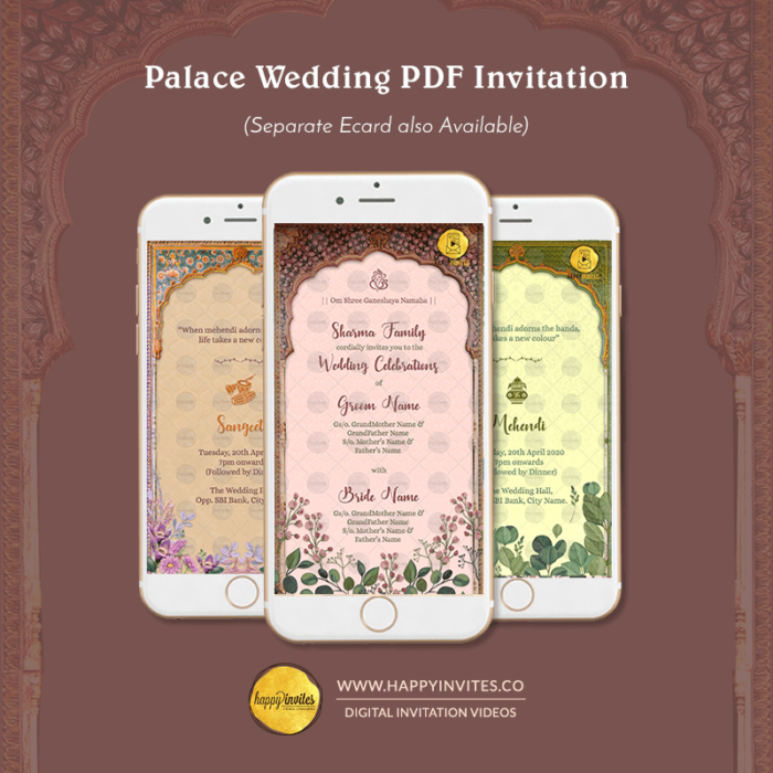 Palace Wedding PDF Invitation