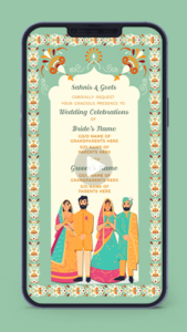 Indian Traditional Gujarati Marwari Hindu Wedding Invitation Video Card for Whatsapp