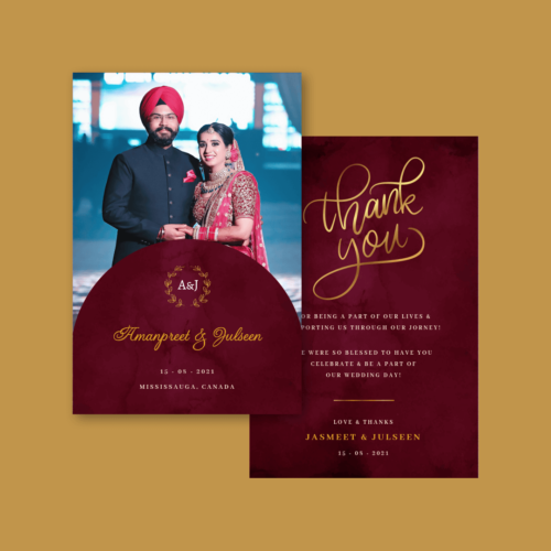 Royal Wedding Thank You Card with Photo