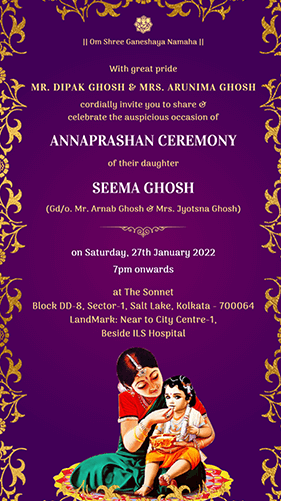 Annaprashan Ceremony Invitation Card