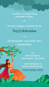 Hariyali Teej Invitation Card
