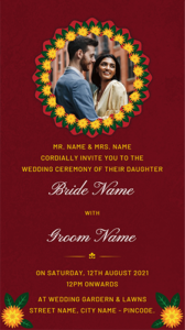Modern Indian Wedding Invite with Photo