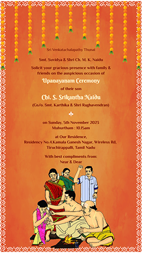 Upanayanam Invitation Card
