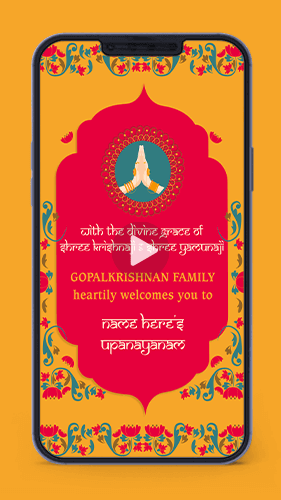 Yagnopavit Yagyopavit Munj Janeu Upanayanam Thread Ceremony Video Invitation Card