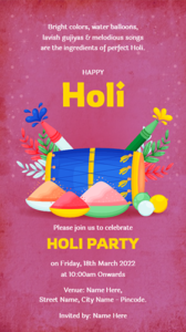 Creative Holi Invitation Card