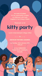 Ladies Kitty Party Invitation Card