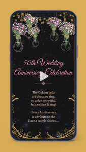 50th Wedding Anniversary Party Invitation Celebration for Whatsapp