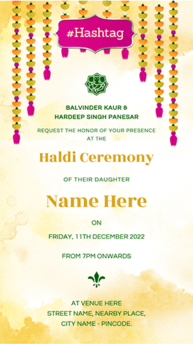 Haldi Invitation Card for Groom & Bride