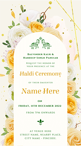 Online Haldi Invitation Card