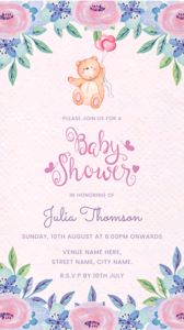 Pastel Baby Shower Invitation Card