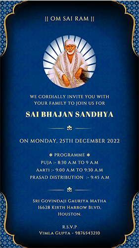 Sai Sandhya Invitation for WhatsApp