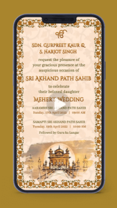Shri Akhand Sukhmani Sahib Path Invitation Video Card for Digital Whatsapp Invite