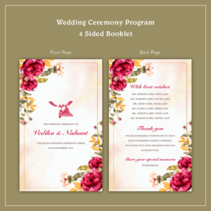 Indian Wedding Program Card Design