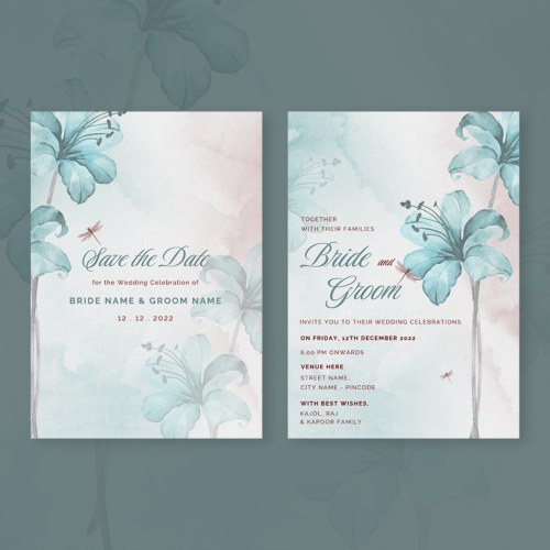 Floral Save the Date Invite (2 Pages)