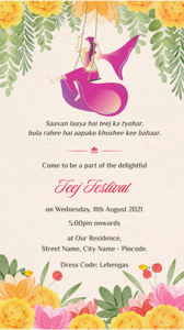 Teej Party Invitation Card Online