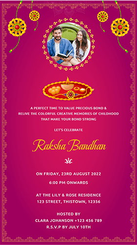 Traditional Raksha Bandhan Invitation Card