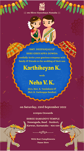 Traditional South Indian Wedding Invitation