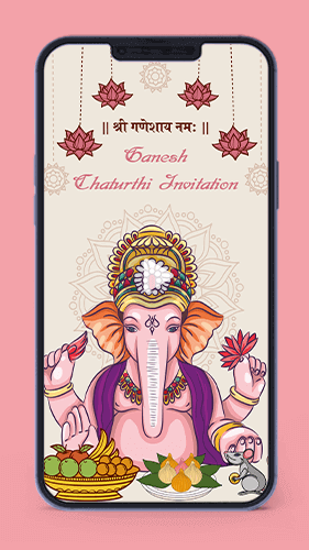 GC10 Ganesh Chaturthi Ganpati Invitation Card Video Ganesh Puja Invite Whatsapp