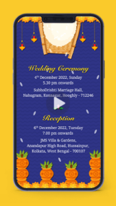 HW31 Bengali wedding invitation video card for whatsapp