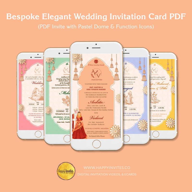 Bespoke Elegant Wedding Invitation Card PDF
