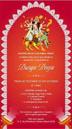 Creative Durga Puja Invitation Card