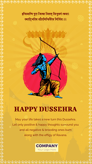 Happy Dussehra Wishes Card for Whatsapp