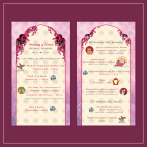 Indian Wedding Itinerary Card Design