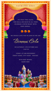 Navratri Golu Invitation Card for WhatsApp