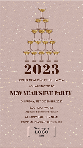 New Year Party Invitation Card Online Maker