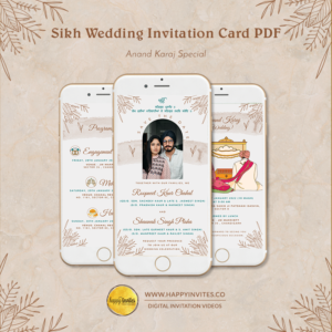 Sikh Wedding Invitation Card PDF Anand Karaj Invite Ecard